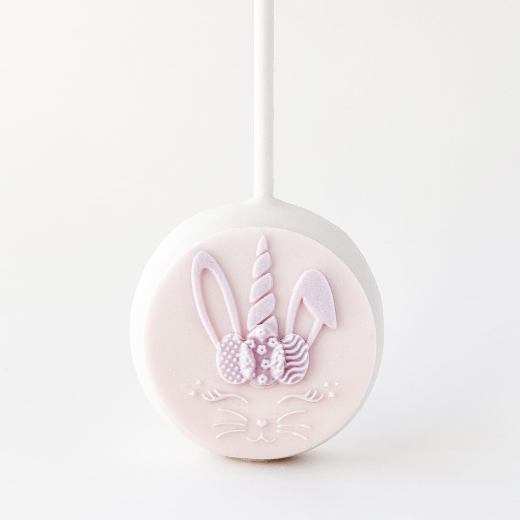 Mensagem pop-up, rosto de coelho unicórnio
