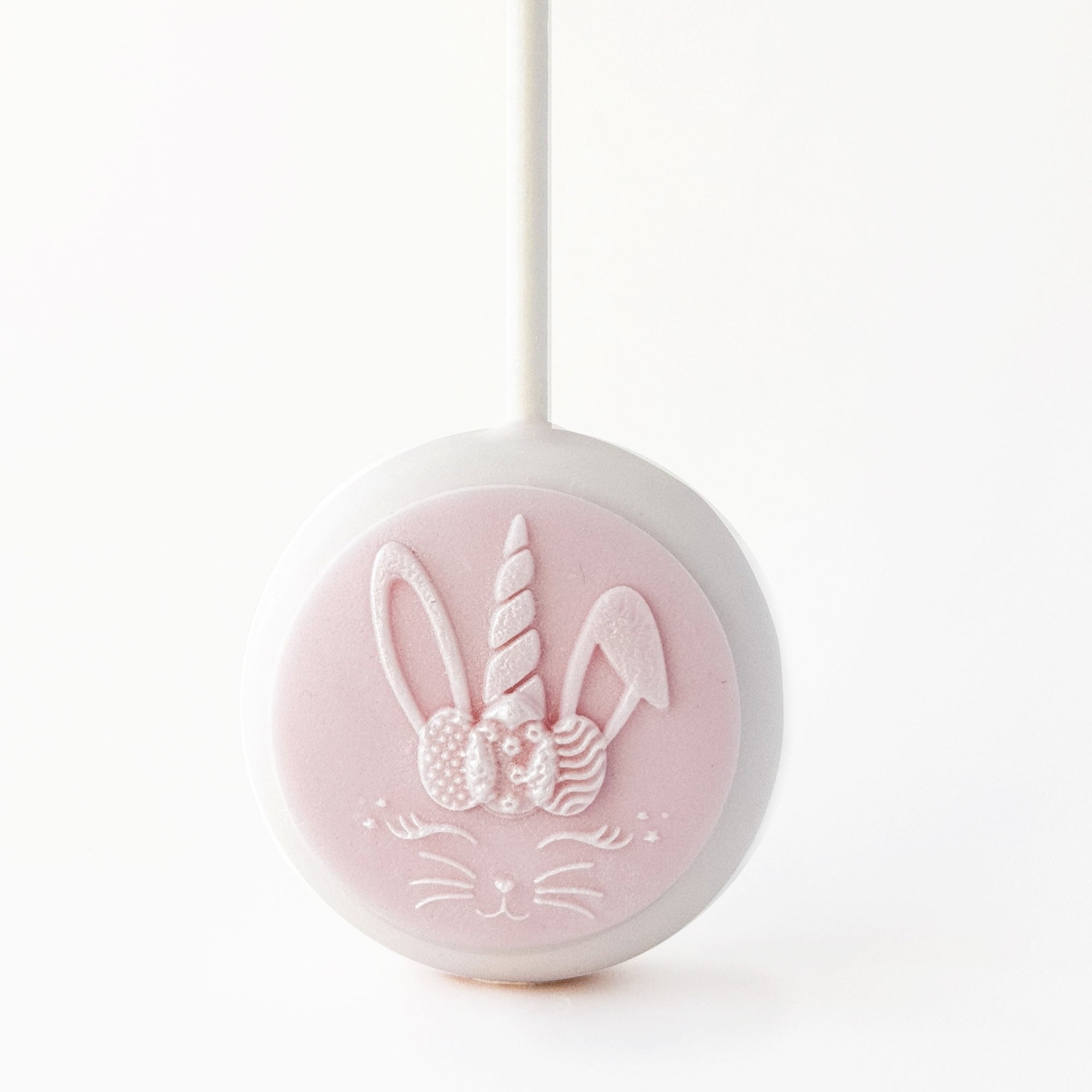 Mensagem pop-up, rosto de coelho unicórnio