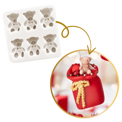 Stitched Sitting Teddy Bear (6 cavity)