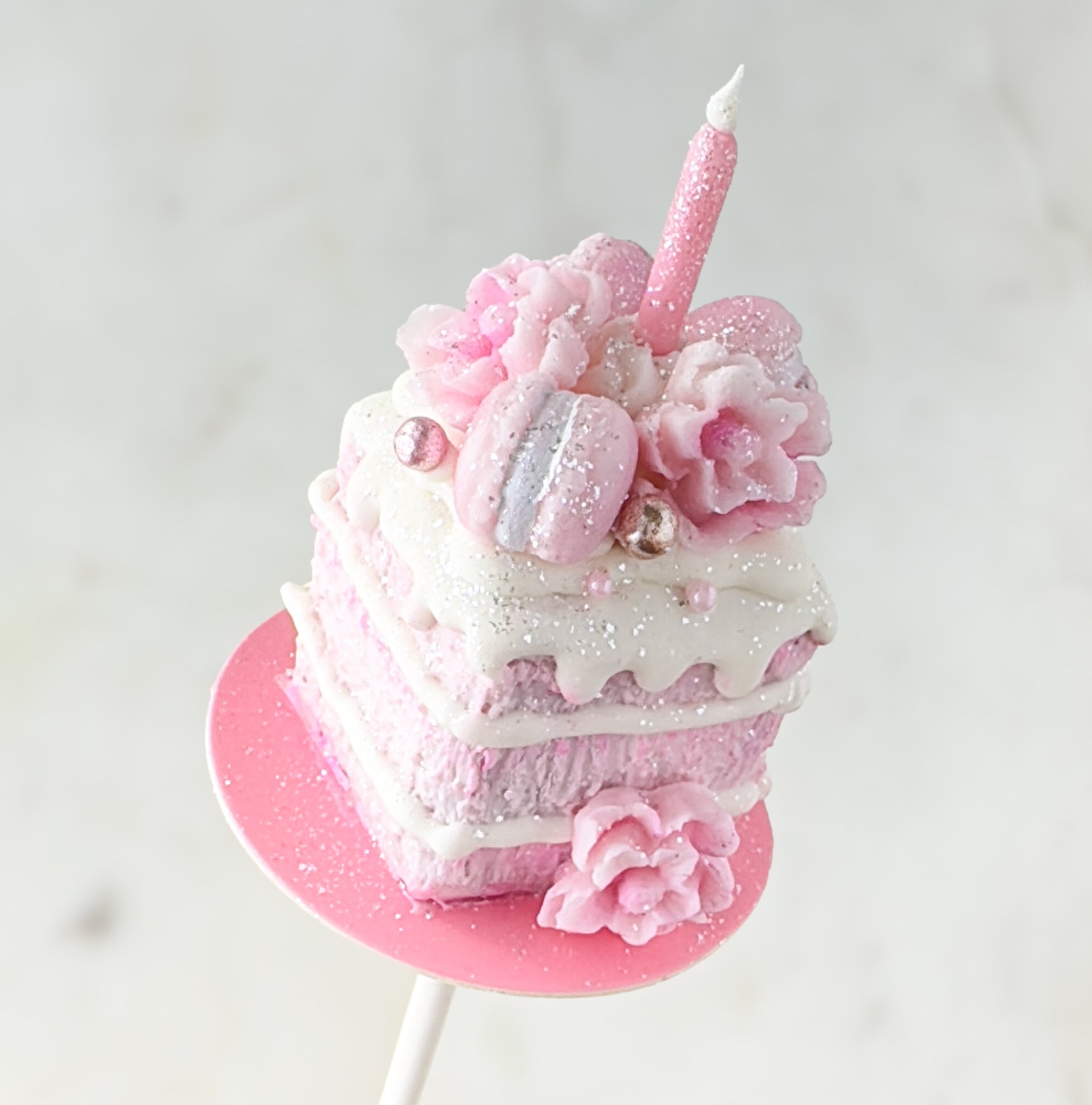 Tábuas para Cake Pop, borda reta (50 peças), rosa fosco