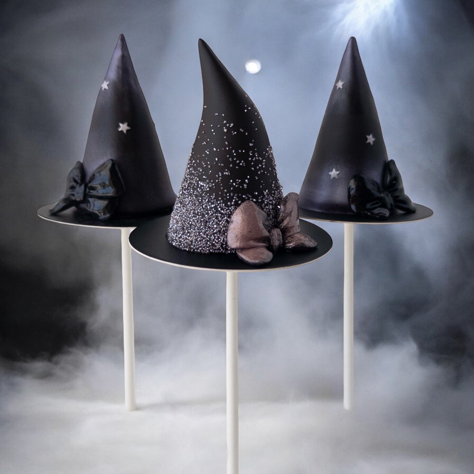 Tábuas grandes para bolo pop, borda reta (50 unidades), preto fosco