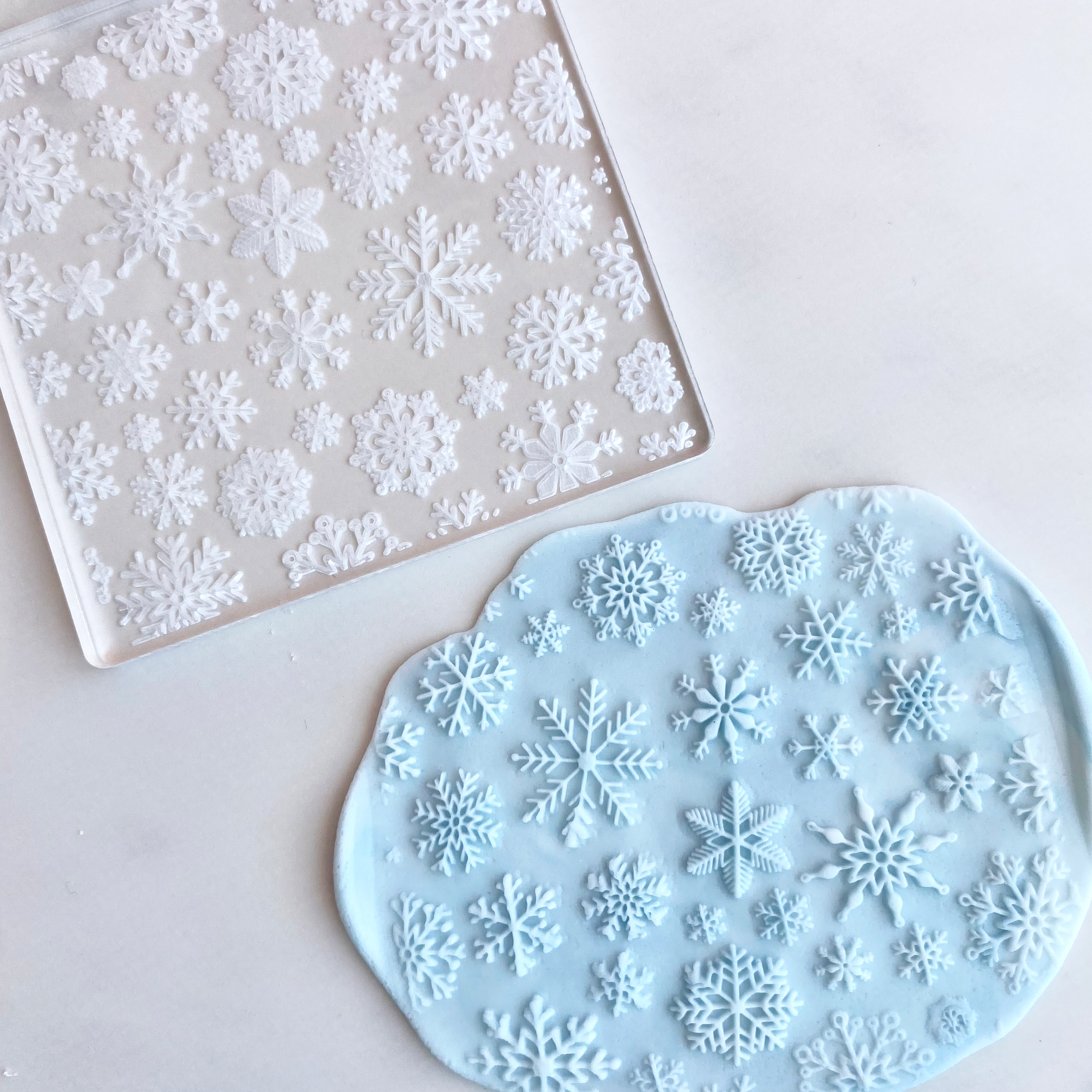 Azulejo emergente estampado, cielo de copos de nieve