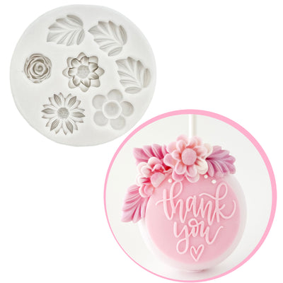 Flower Fondant Mold w. Leaves