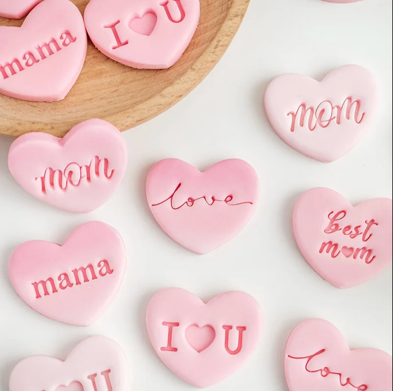 6pc Mini Mom Embosser Set with Heart Cutter
