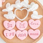 6pc Mini Mom Embosser Set with Heart Cutter