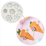 Molde de fondant de flores com folhas