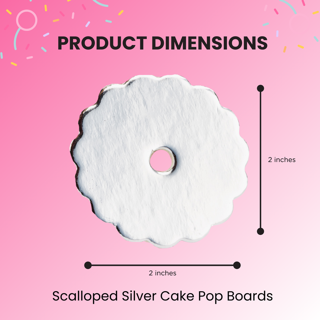 Cake Pop Boards, Scalloped Edge (50 pcs), Silver