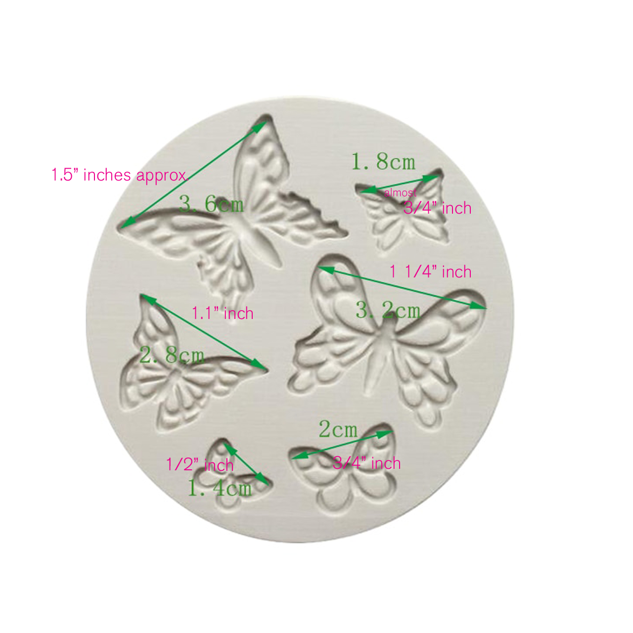 6 Cavity Butterfly Mold, Style 1