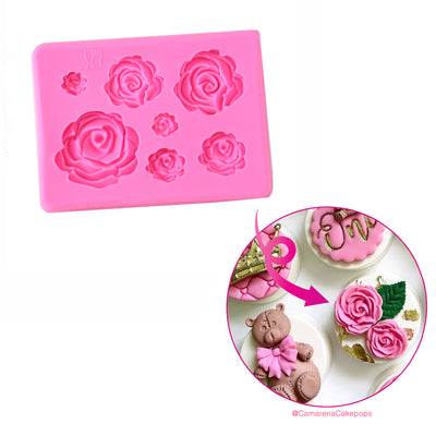 Shallow Rose Mold, 7 Cavity
