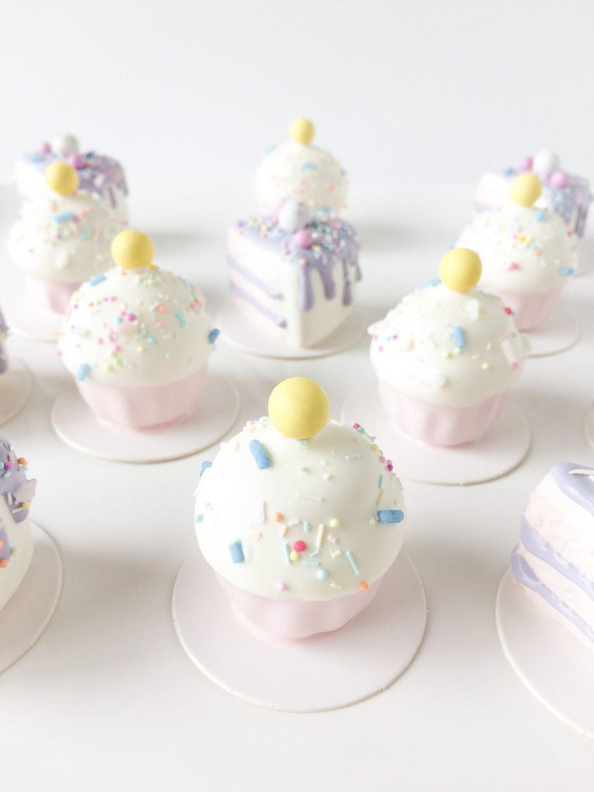 Tábuas para Cake Pop, borda reta (50 peças), brancas