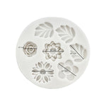 Molde de fondant de flores com folhas