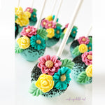 Molde de fondant de flores com folhas
