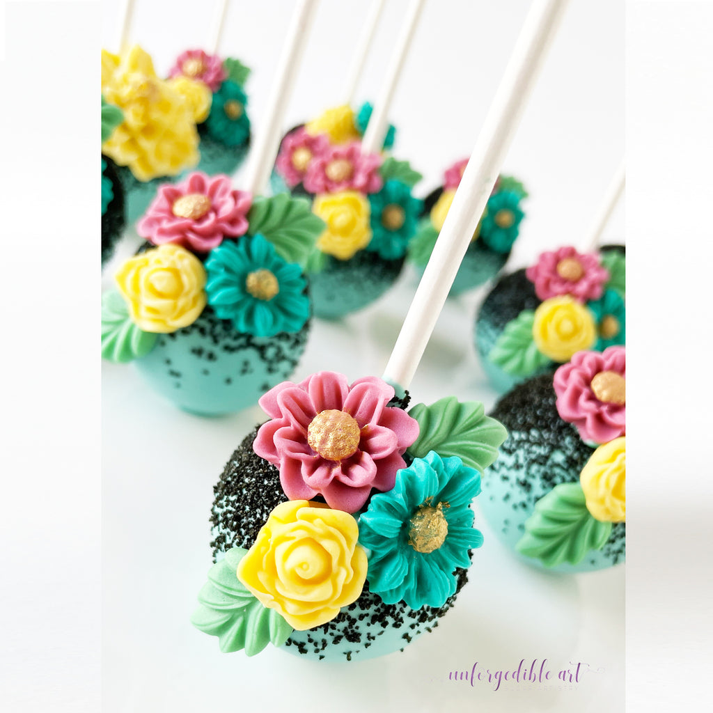 Molde de fondant de flores com folhas