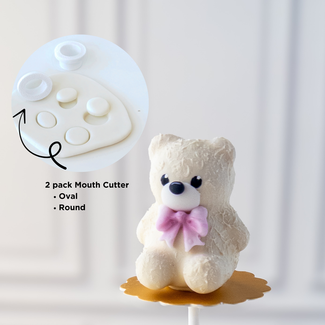 Bear Cake Pop Mouth Cutter, 2pc Set