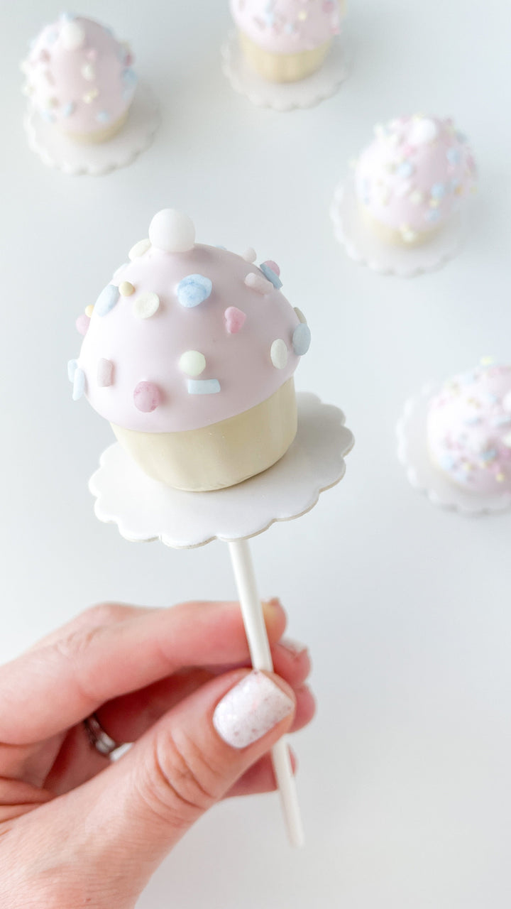 Cake Pop Boards, Scalloped Edge (50 pcs), White