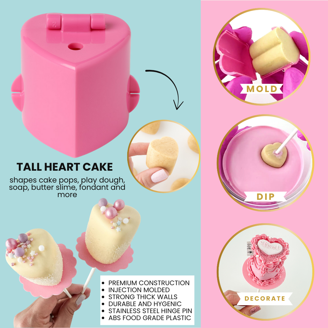 Stampo per cake pop, torta a cuore alto