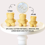 Bear Cake Pop Mouth Cutter, 3pc Set