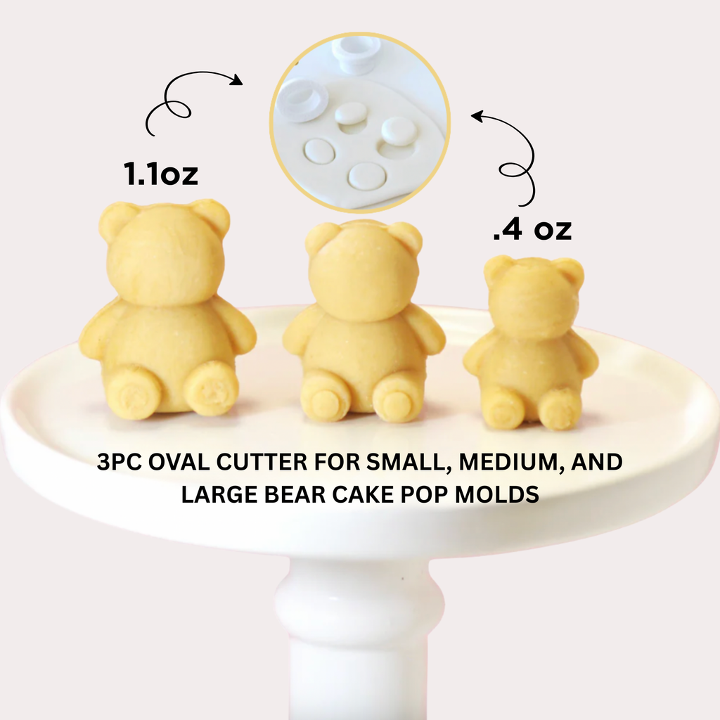 Bear Cake Pop Mouth Cutter, 3pc Set