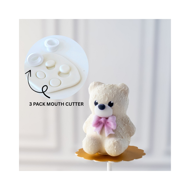 Bear Cake Pop Mouth Cutter, 3pc Set