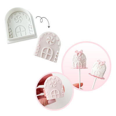 Gingerbread House Impression Stamp + Cutter - (For Popsicle Mold)