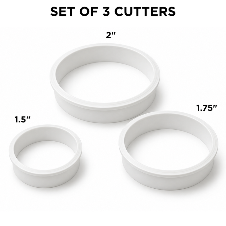 Round Fondant Cutter for Pop Up Message Discs (set of 3)