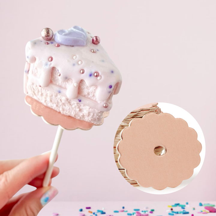 Cake Pop Boards, Scalloped Edge (50 pcs), Rose Gold