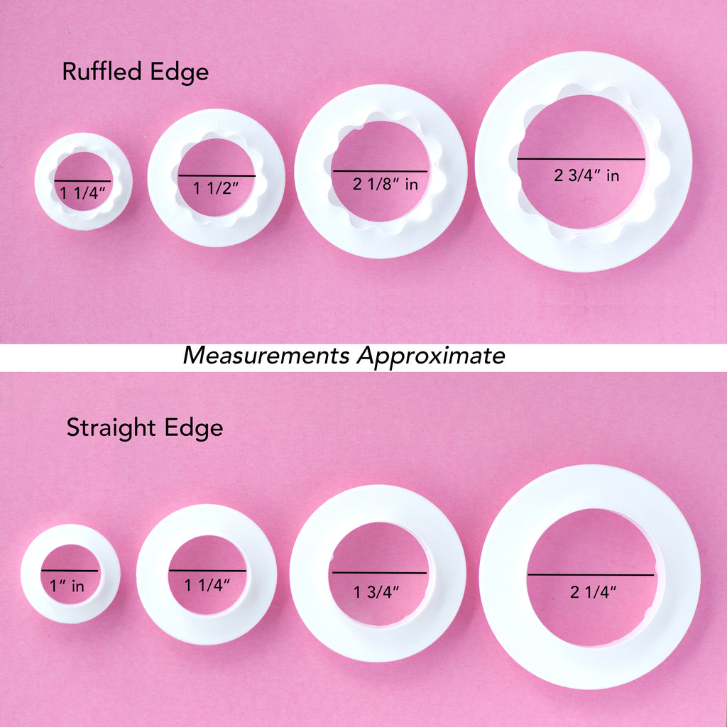 Double Edge Ruffled Cutter, 4pc (Pink)
