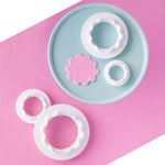 Double Edge Ruffled Cutter, 4pc (Pink)