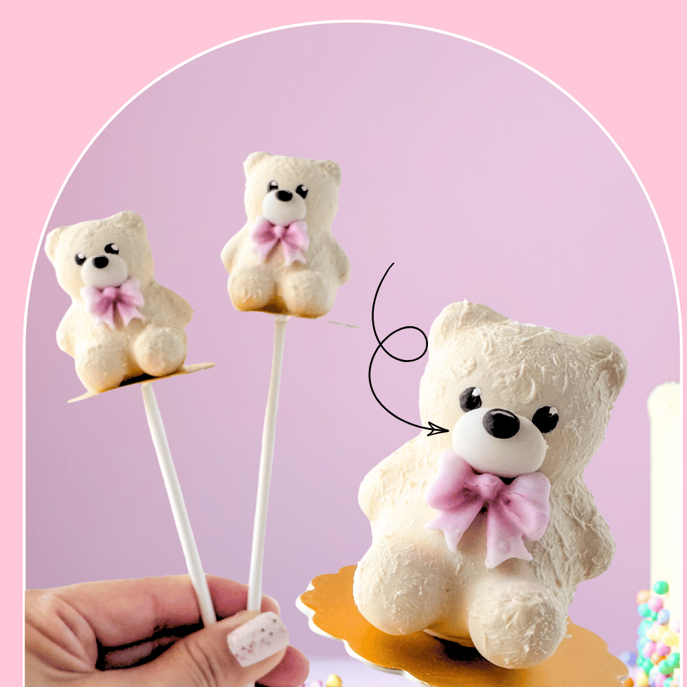 Bear Cake Pop Mouth Cutter, 3pc Set