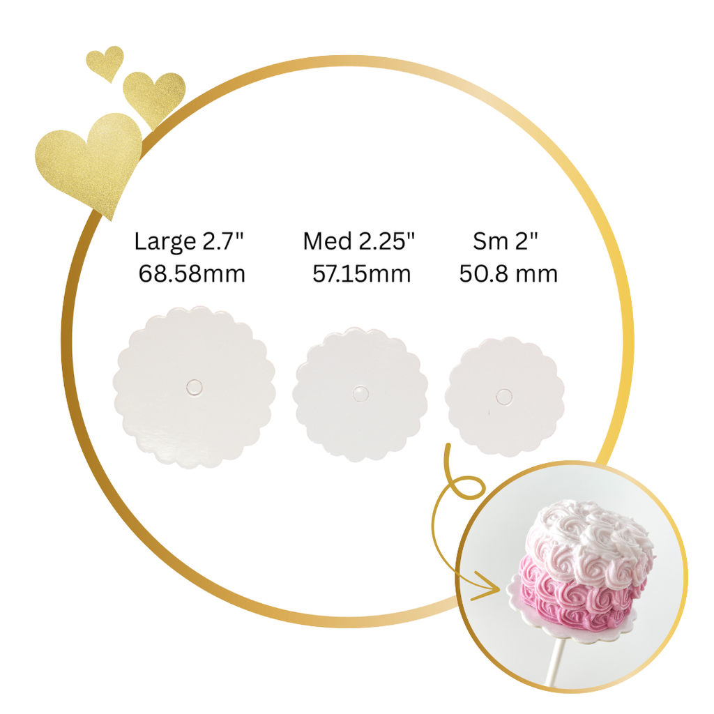 Cake Pop Boards, Scalloped Edge (50 pcs), White