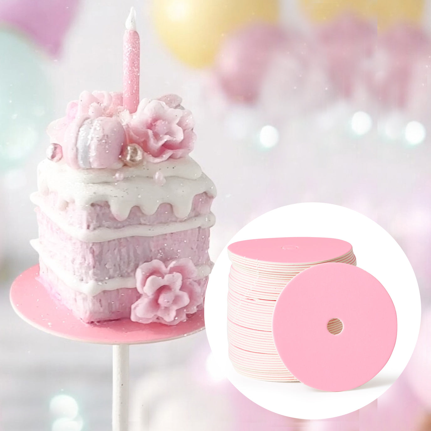 Cake Pop Boards, Straight Edge (50 pcs), Matte Pink