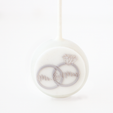 Load image into Gallery viewer, Pop Up Message, Mr. and Mrs. w. Large Rings
