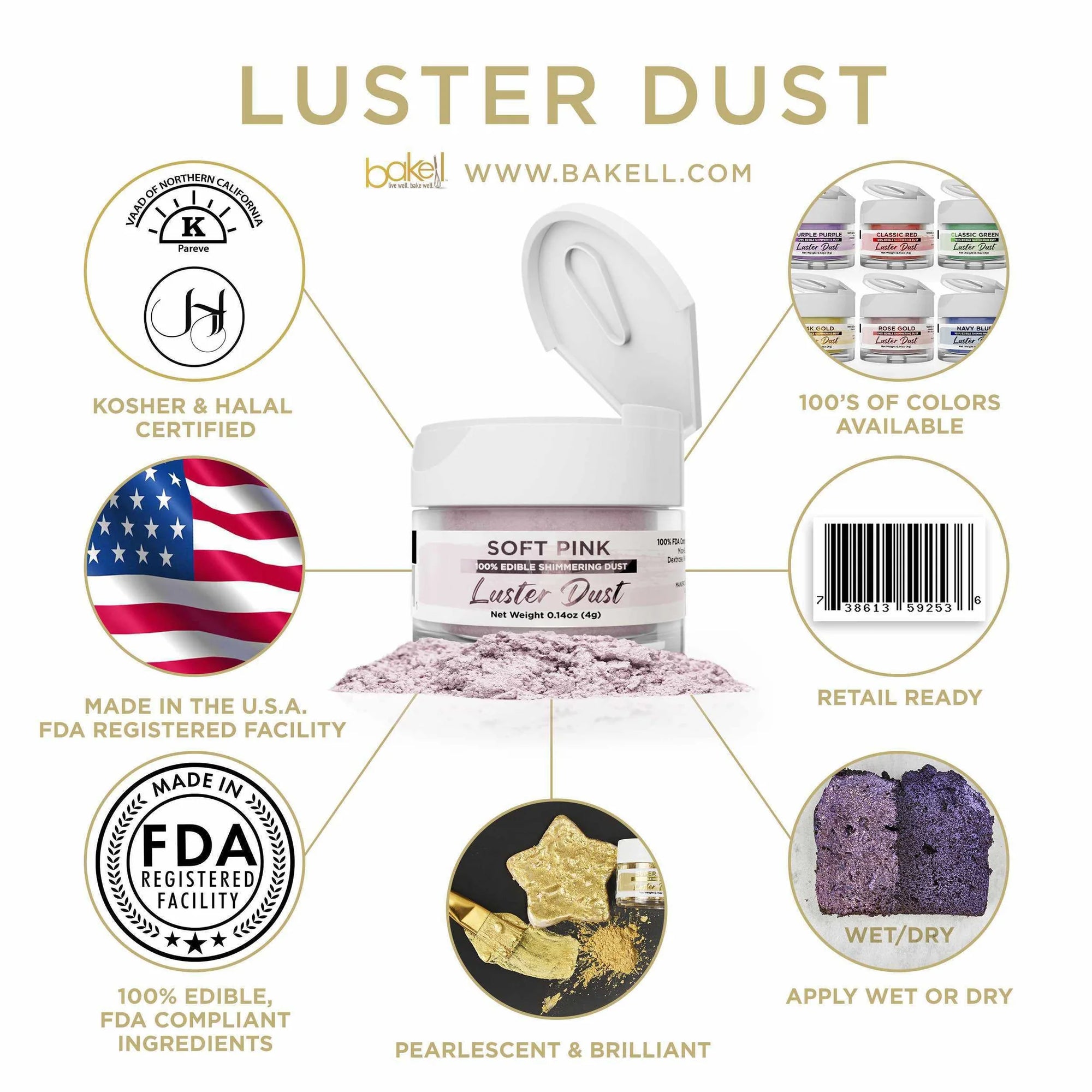 Polvere di lucentezza rosa tenue (4 g)