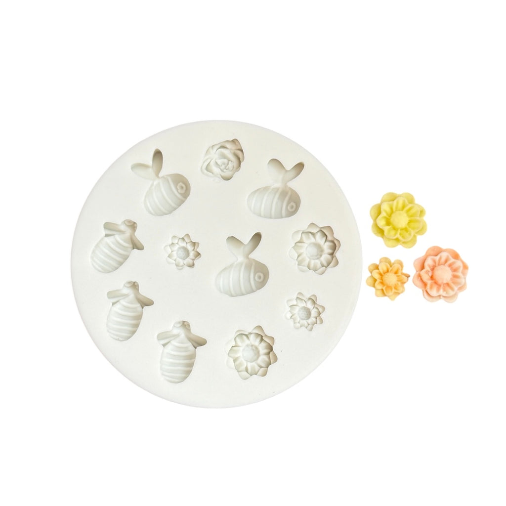 Molde de abeja y flor de primavera (11 cavidades)
