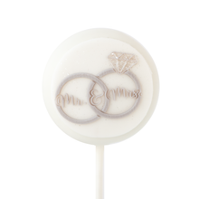 Load image into Gallery viewer, Pop Up Message, Mr. and Mrs. w. Large Rings
