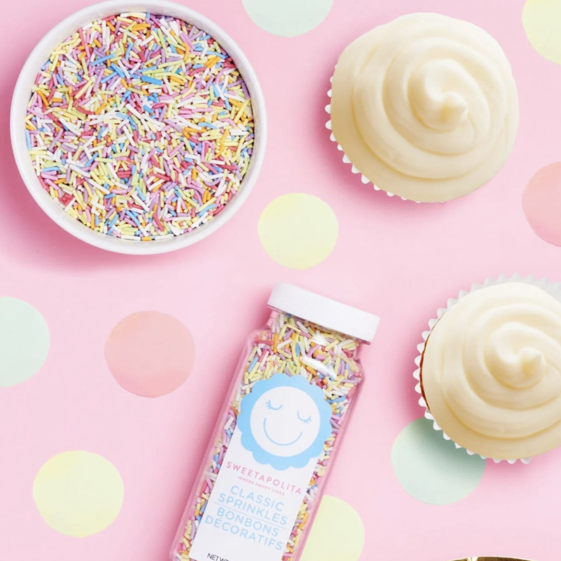 NATURAL RAINBOW CRUNCHY SPRINKLES (PLANT BASED) (3.2oz, 4oz Volume)
