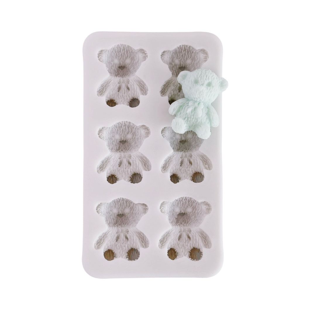 Fuzzy Sitting Teddy Bear (6 Cavity)