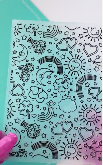 Plastic Folder Embosser, Rainbow Love