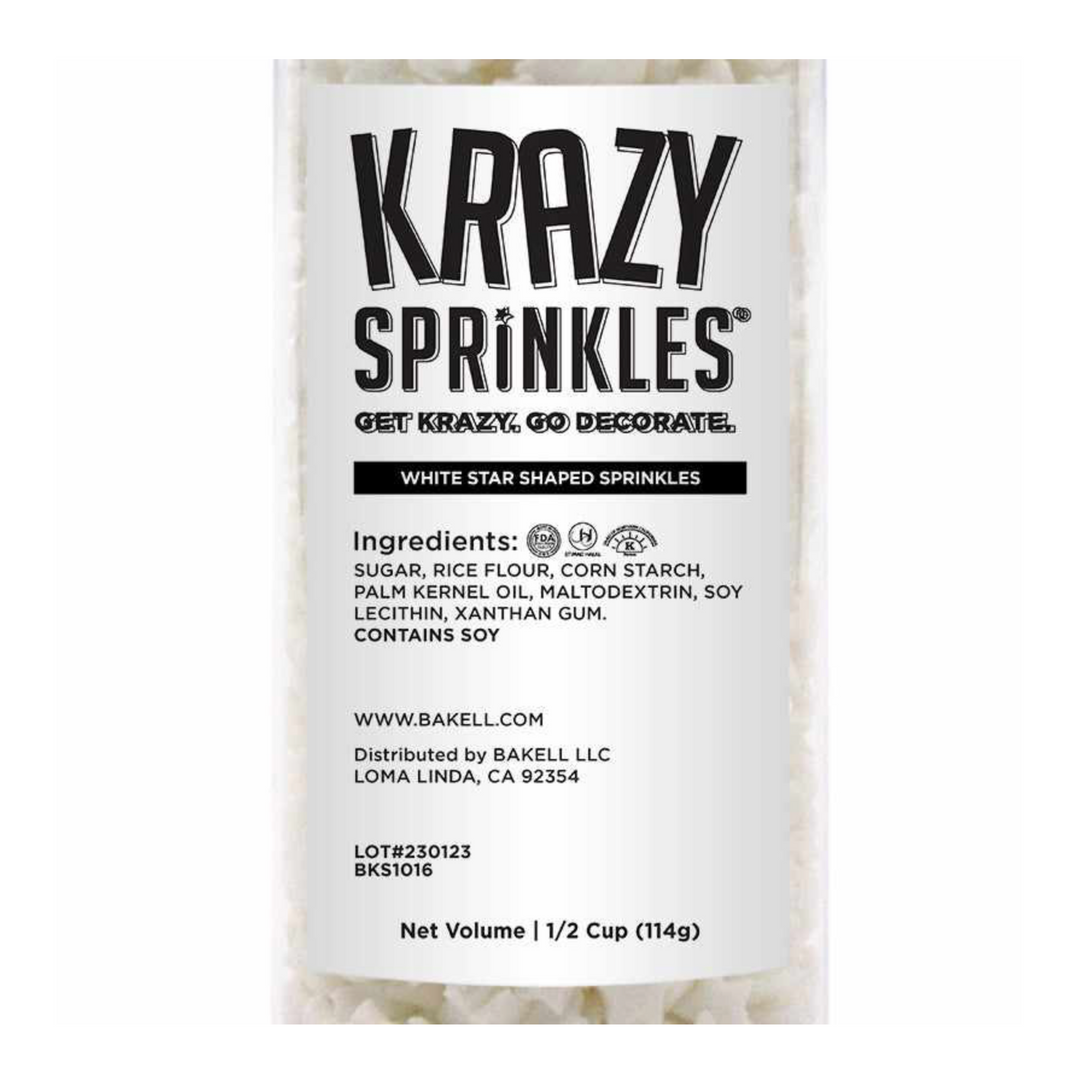 White Star Shaped Sprinkles (114g)