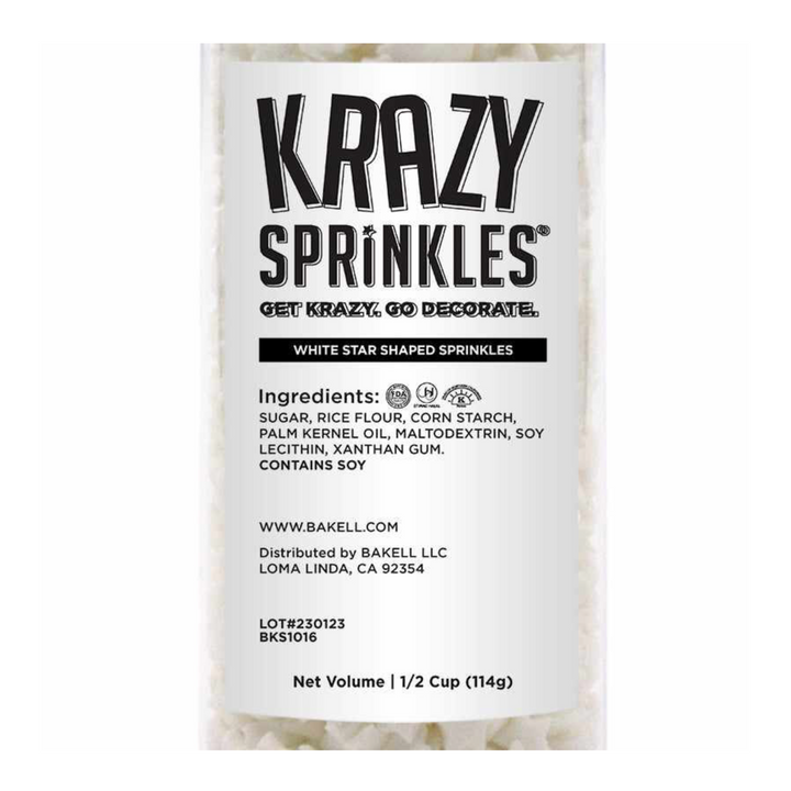 White Star Shaped Sprinkles (114g)