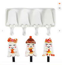 Load image into Gallery viewer, 4 Cavity 3&quot; Ghost Cakesicle Mold

