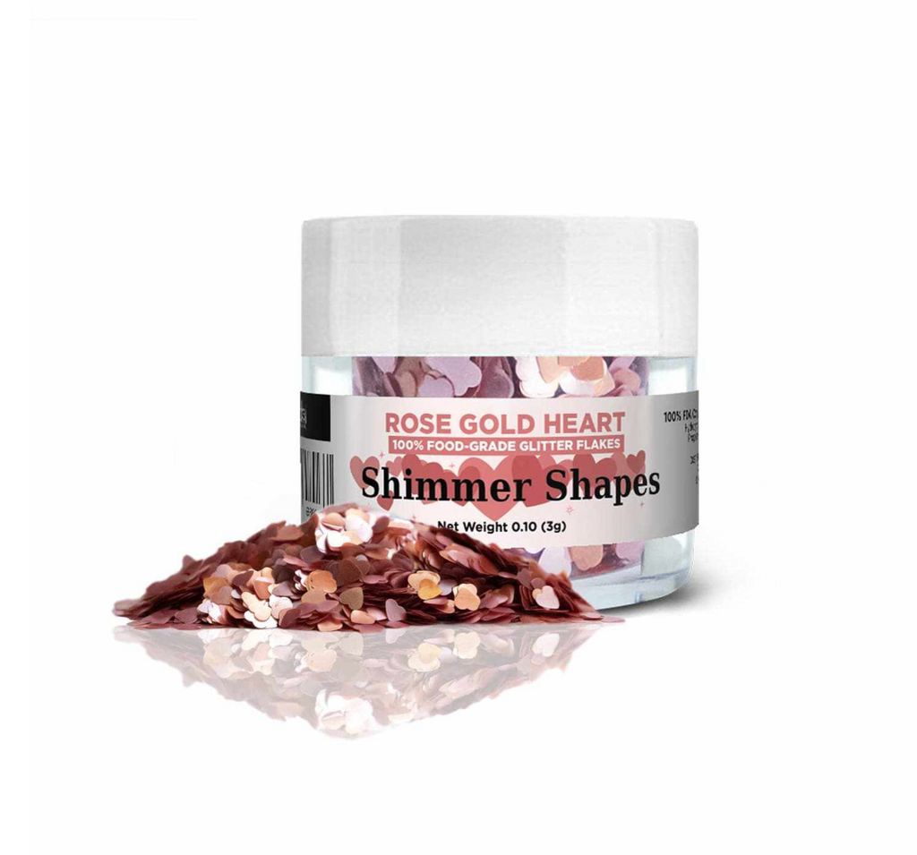 Rose Gold Heart Shimmer Shapes