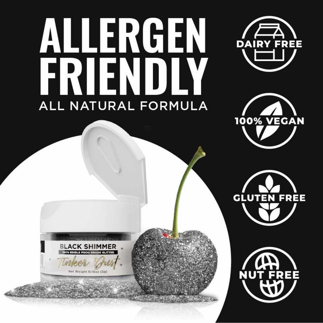 Black Tinker Dust® Edible Glitter Dust (5g) | Bakell