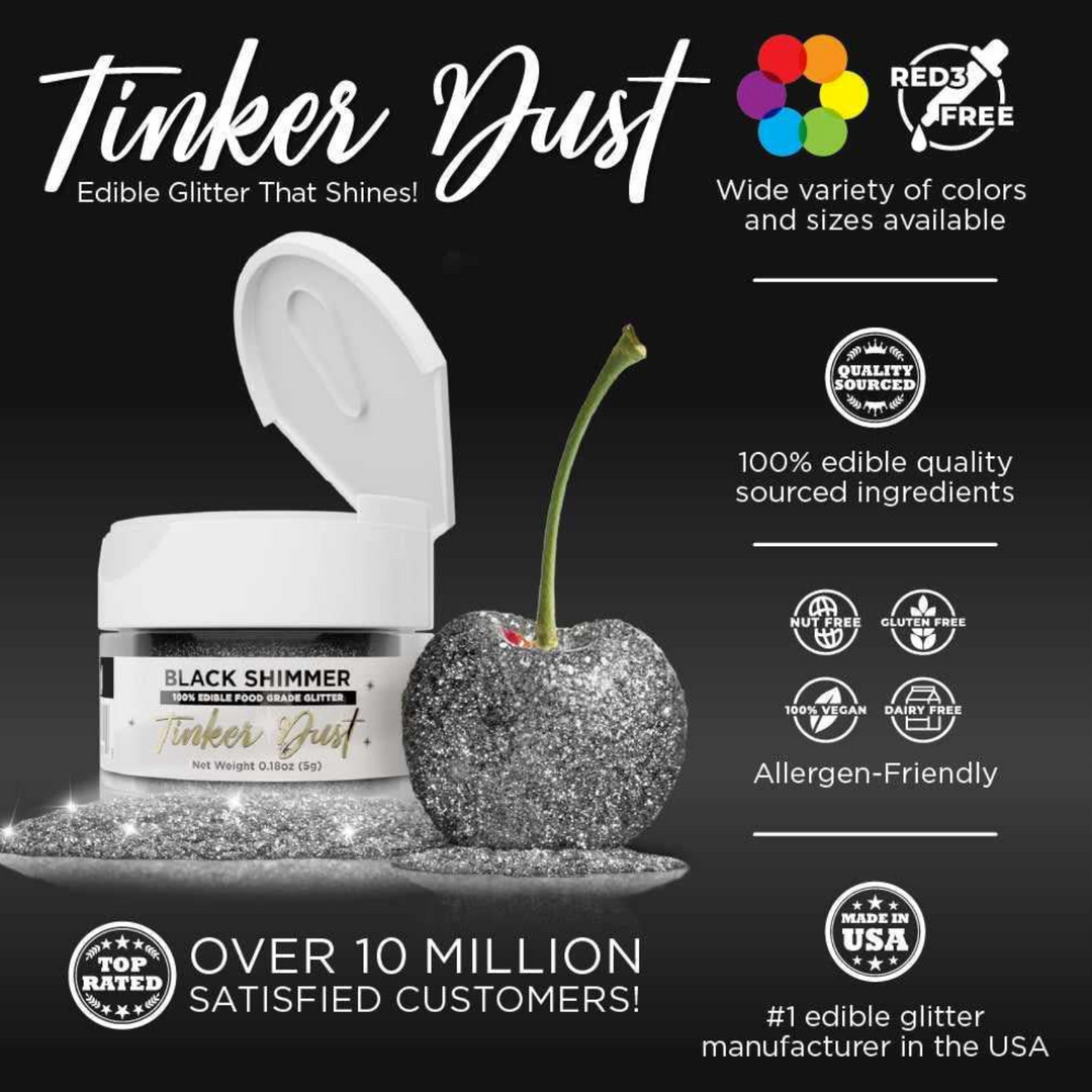 Black Tinker Dust® Edible Glitter Dust (5g) | Bakell