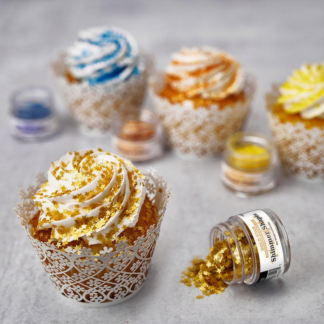 Gold Star Magical Shapes Edible Glitter Toppers (2g)