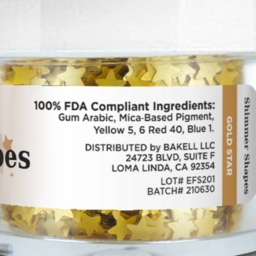 Gold Star Magical Shapes Edible Glitter Toppers (2g)