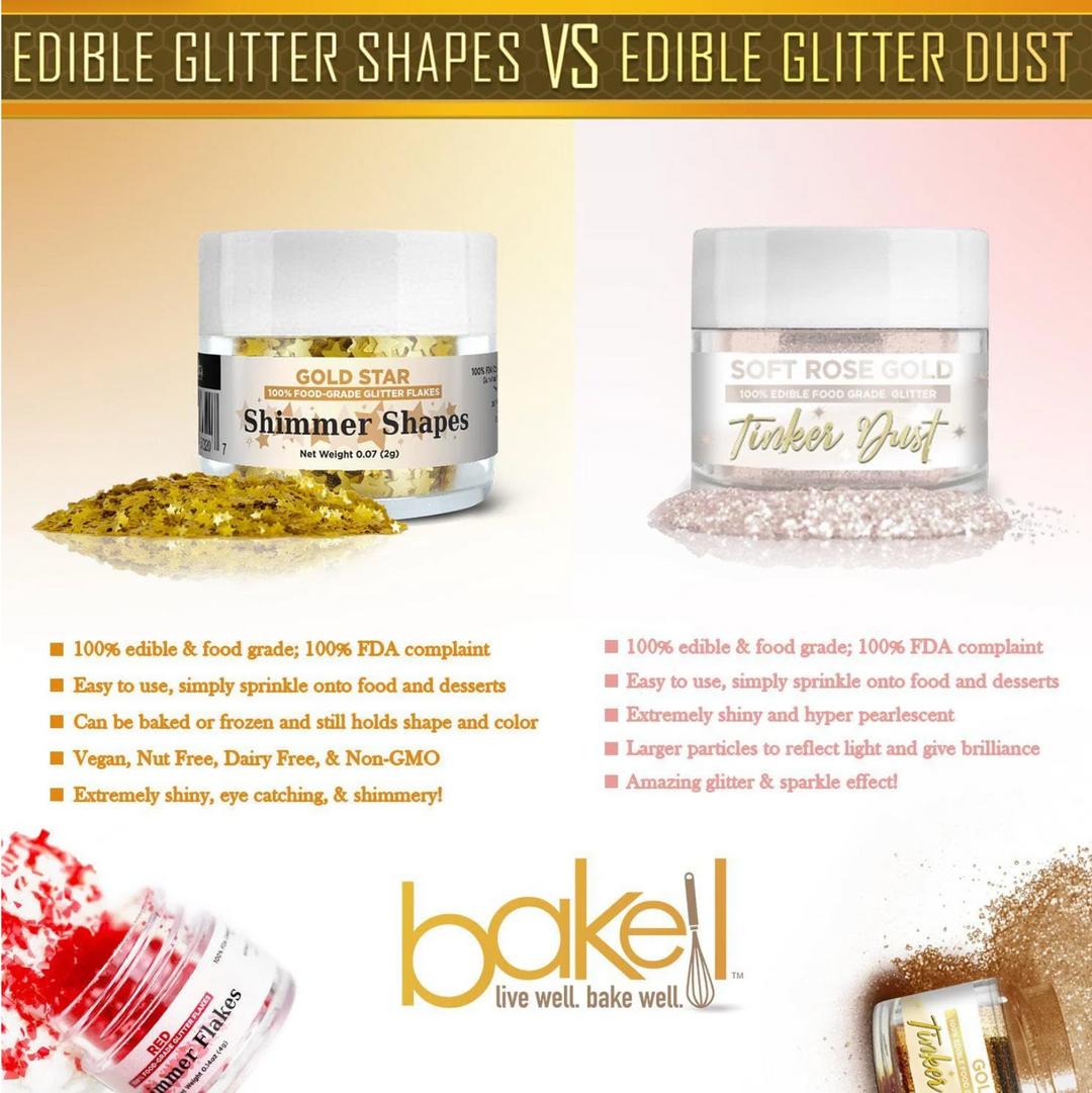 Gold Star Magical Shapes Edible Glitter Toppers (2g)