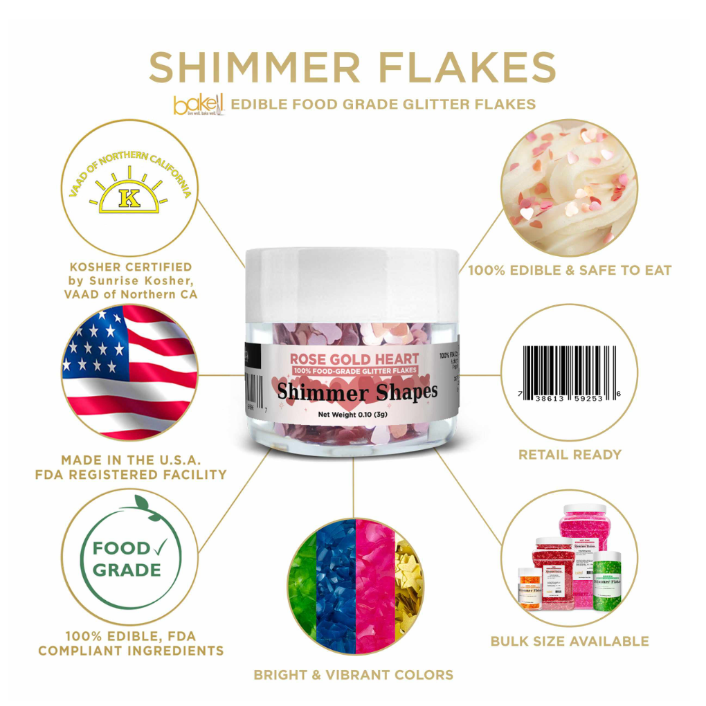 Rose Gold Heart Shimmer Shapes