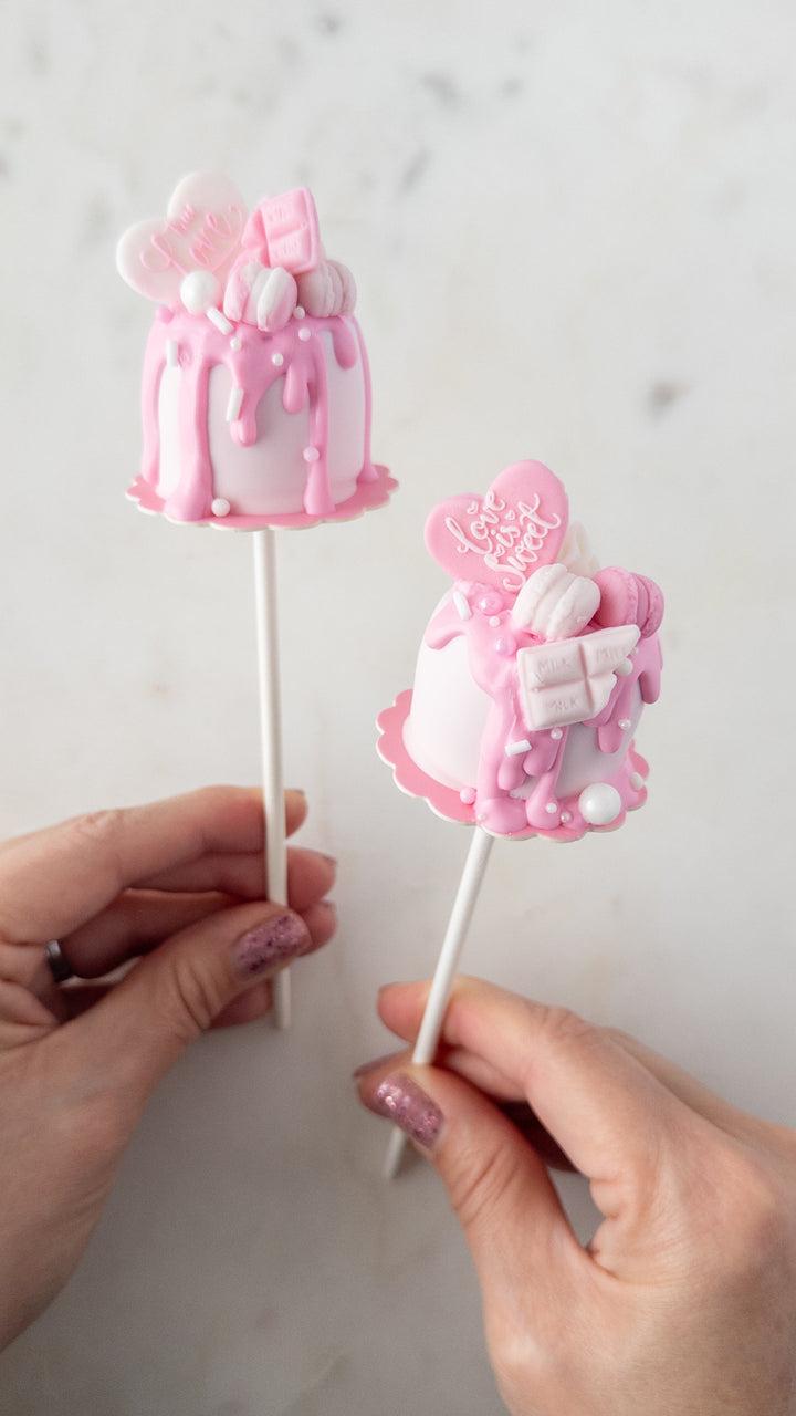 Cake Pop Boards, Scalloped Edge (50 pcs), Matte Pink