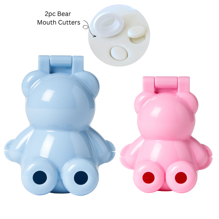 2-Piece Teddy Bear Cake Pop Mold Set (Large + Small) with Mouth Cutters